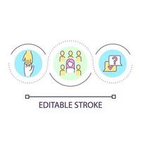 Look for soulmate loop concept icon. Finding like-minded. Need support. Building strong friendship abstract idea thin line illustration. Isolated outline drawing. Editable stroke vector