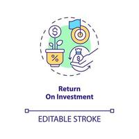 Return on investment concept icon. Profitable business deal. Financial success abstract idea thin line illustration. Isolated outline drawing. Editable stroke. Arial, Myriad Pro-Bold fonts used vector