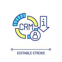 Integration of CRM systems RGB color icon. Collecting and analyzing customer data. Leads generation. Isolated vector illustration. Simple filled line drawing. Editable stroke