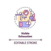 Visible exhaustion concept icon. Employee fatigue. Noticeable tiredness. Burnout abstract idea thin line illustration. Isolated outline drawing. Editable stroke vector