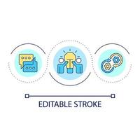 Exchange of ideas loop concept icon. Sharing insights. Providing information support abstract idea thin line illustration. Isolated outline drawing. Editable stroke vector