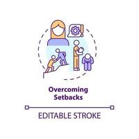 Overcoming setbacks concept icon. Supportive attitude. Help and motivate. Mentoring abstract idea thin line illustration. Isolated outline drawing. Editable stroke vector
