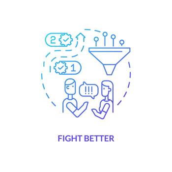 Fight better blue gradient concept icon. How to improve relationship abstract idea thin line illustration. Constructive conversation. Isolated outline drawing. Myriad Pro-Bold font used vector