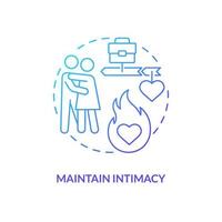 Maintain intimacy blue gradient concept icon. Keep passion in relationship abstract idea thin line illustration. Intimate connection. Isolated outline drawing. Myriad Pro-Bold font used vector