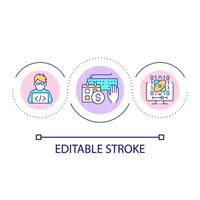 Software engineer courses loop concept icon vector