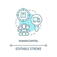 Human capital turquoise concept icon vector