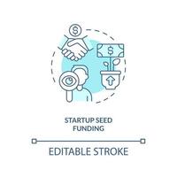Startup seed funding turquoise concept icon vector
