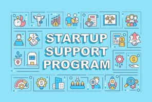 Startup support program word concepts cyan banner