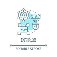 Foundation for growth turquoise concept icon vector