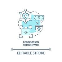 fundación para el crecimiento icono de concepto turquesa vector