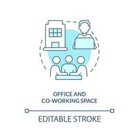 Office and co-working space turquoise concept icon vector