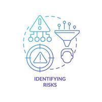 Identifying risks blue gradient concept icon vector