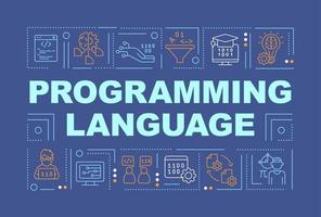 Programming language word concepts dark blue banner vector