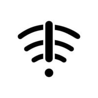 No internet connection black glyph icon. Check router and modem. Wireless network error. Failed to connect. Silhouette symbol on white space. Solid pictogram. Vector isolated illustration