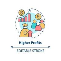 Higher profits concept icon vector