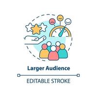 Larger audience concept icon vector