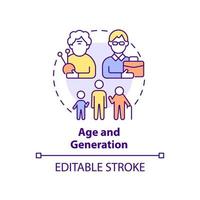 Age and generation concept icon vector