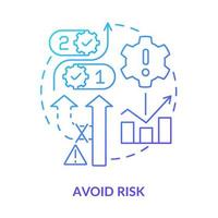 Avoid risk blue gradient concept icon vector