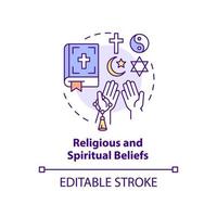 Religious and spiritual beliefs concept icon vector