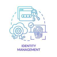 Identity management blue gradient concept icon vector