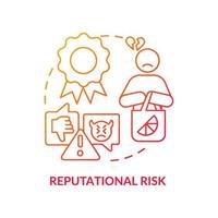 Reputational risk red gradient concept icon vector