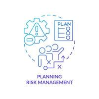 Planning risk management blue gradient concept icon vector