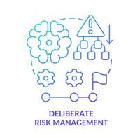 Deliberate risk management blue gradient concept icon vector