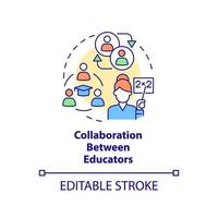 Collaboration between educators concept icon vector