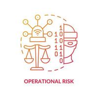 Operational risk red gradient concept icon vector