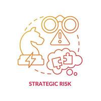 Strategic risk red gradient concept icon vector