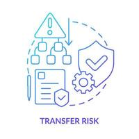 Transfer risk blue gradient concept icon vector