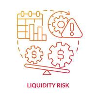 Liquidity risk red gradient concept icon vector