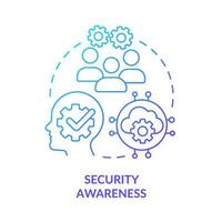 Security awareness blue gradient concept icon vector