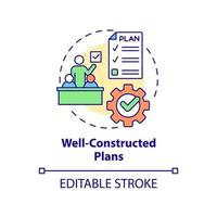 Well-constructed plans concept icon