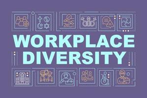 Workplace diversity word concepts dark purple banner vector