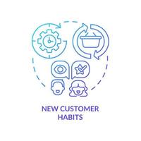 New customer habits blue gradient concept icon vector