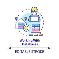 Working with databases concept icon vector