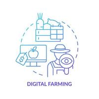 Digital farming blue gradient concept icon vector