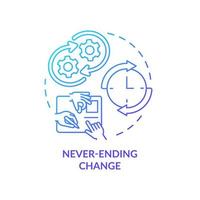 Never ending change blue gradient concept icon vector