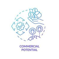 Commercial potential blue gradient concept icon vector