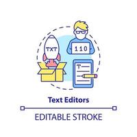 Text editors concept icon vector