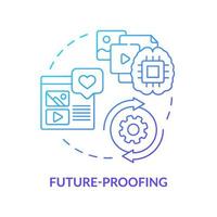 Future proofing blue gradient concept icon vector