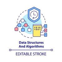 icono de concepto de algoritmos y estructuras de datos vector