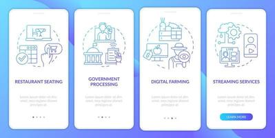 Digital first services blue gradient onboarding mobile app screen vector