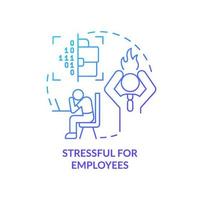 Stressful for employees blue gradient concept icon vector