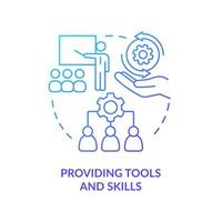 Providing tools and skills blue gradient concept icon vector