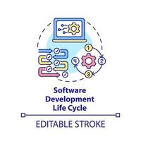 Software development life cycle concept icon vector