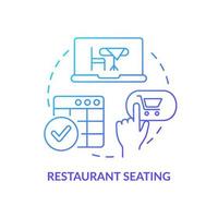 Restaurant seating blue gradient concept icon vector