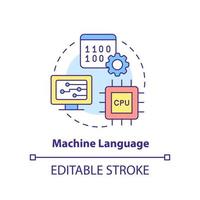 icono de concepto de lenguaje de máquina vector