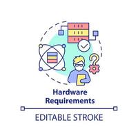 Hardware requirements concept icon vector